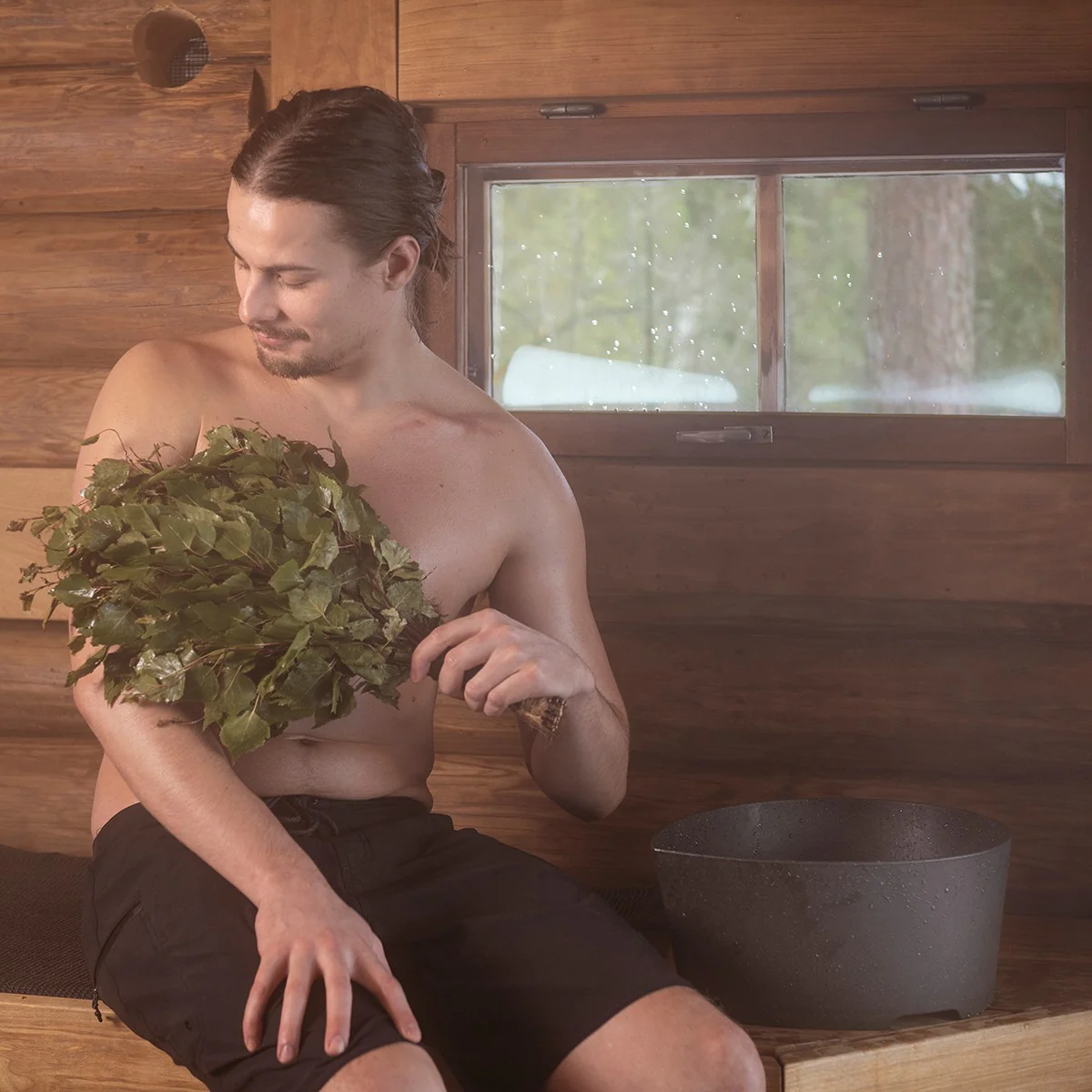 Rento Pisara Speckled Dark Grey Sauna Basin - Image 3