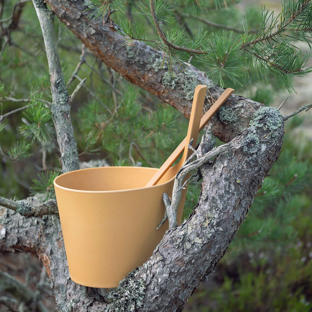 Rento Pisara Natural Speckled Brown Sauna Bucket - Image 2