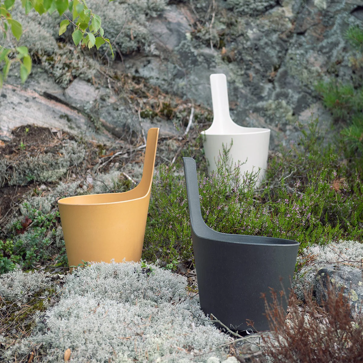 Rento Pisara Speckled Dark Grey Sauna Bucket & Ladle Set - Image 4