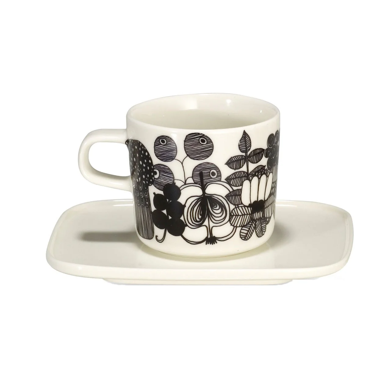 Marimekko Siirtolapuutarha White / Yellow Coffee Cup - Image 5