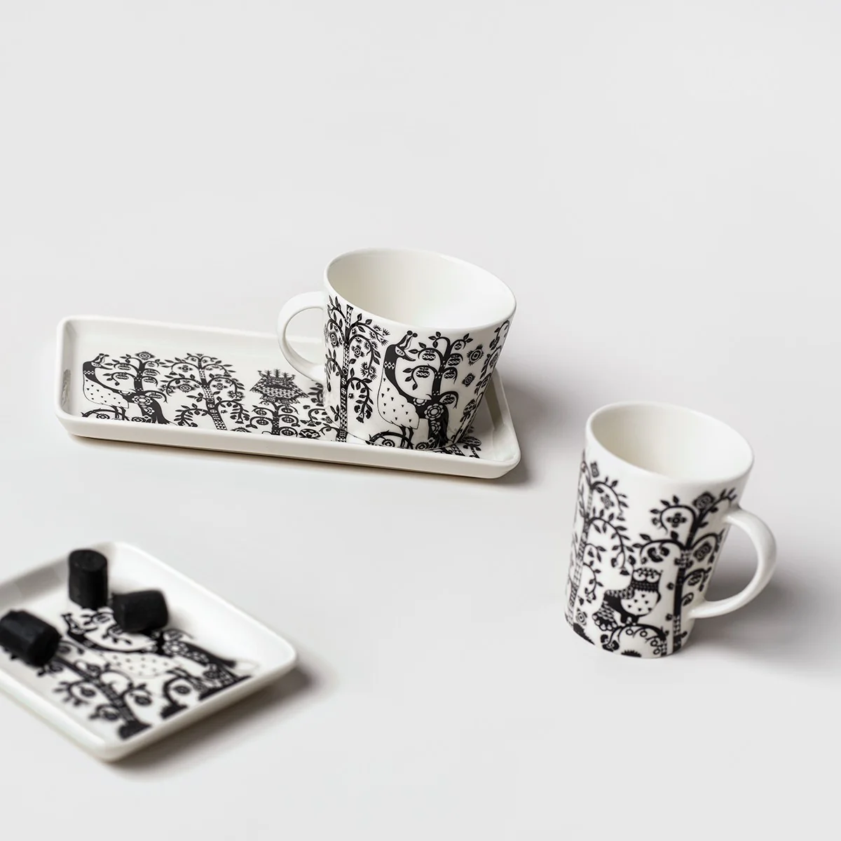 iittala Taika White / Black Coffee Cup and Saucer - Image 2