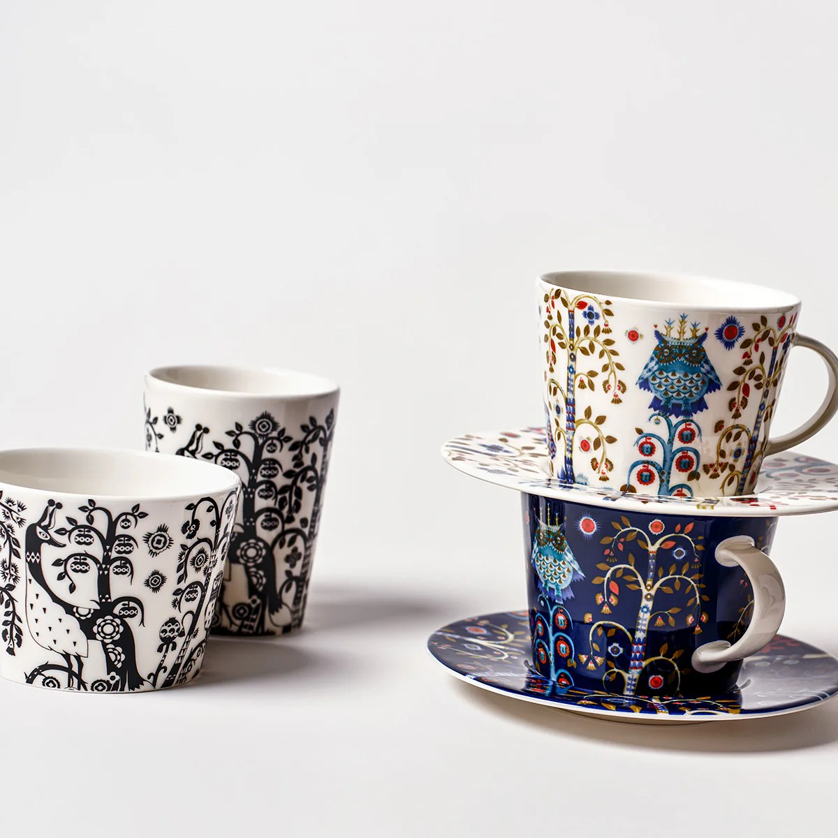 iittala Taika White / Black Coffee Cup and Saucer - Image 5