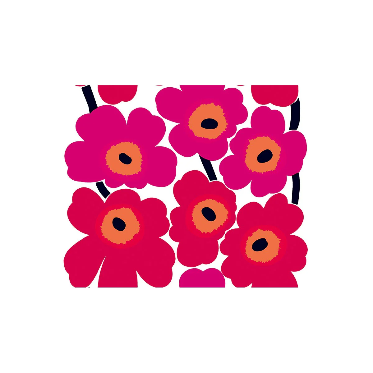 Marimekko Unikko Red / White Medium Weight Cotton Fabric - Image 3